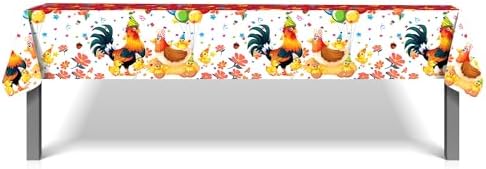 2-Pack Watercolor Rooster Tablecloths 54x87 Inch