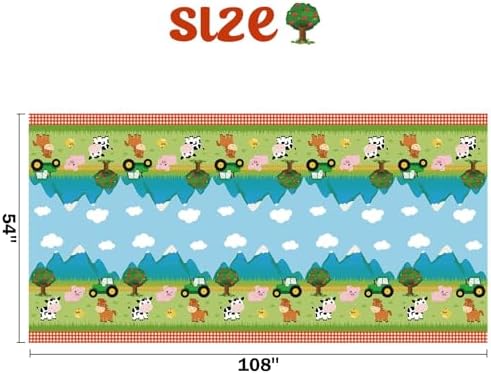 WERNNSAI 2 PCS Farm Table Cloth for Kids Party
