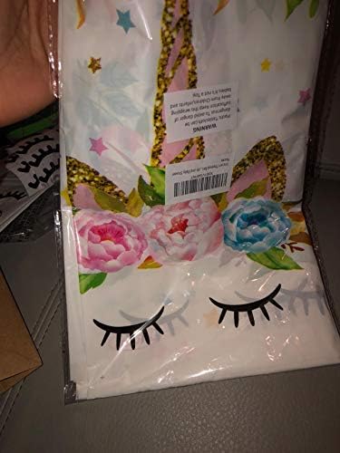 Unicorn Themed Plastic Tablecloth 53x90 Inches for Birthday Parties