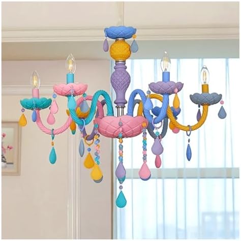 Nordic Candle Pendant Light Rainbow Hanging Chandelier