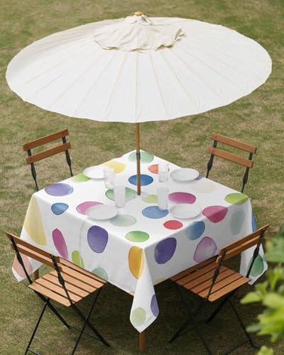 Perdecor 54x54in Waterproof Tablecloth with Umbrella Hole and Zipper