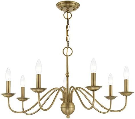 Livex 7 Light Antique Brass Chandelier