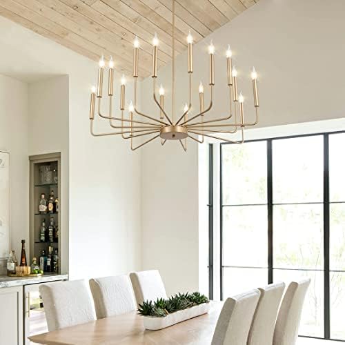Modern Farmhouse Gold Chandelier 16-Light