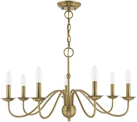Livex 7 Light Antique Brass Chandelier