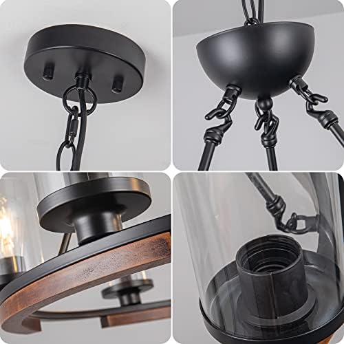 28-Inch Wagon Wheel Chandelier 6-Light Farmhouse Style