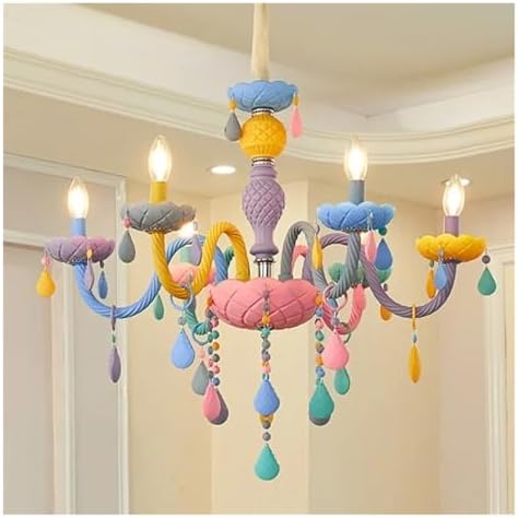 Nordic Candle Pendant Light Rainbow Hanging Chandelier