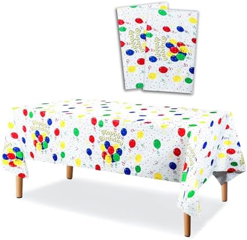 VHUWE 2 Pcs Birthday Tablecloth 54x108 Inch