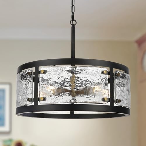 20 Black Drum Chandelier with 5 Lights