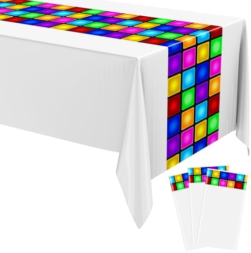 Irenare 3-Pack Neon Disco Tablecloths