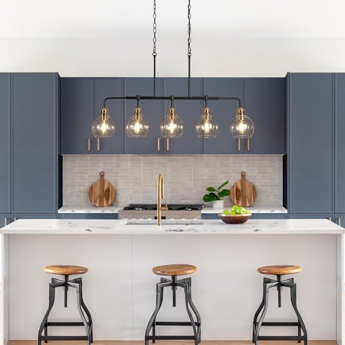 Black Gold Chandelier for Dining Room and Kitchen Island