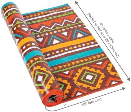 Fun Express African Safari Tablecloth Roll 100 Feet Long - VBS Party Supplies