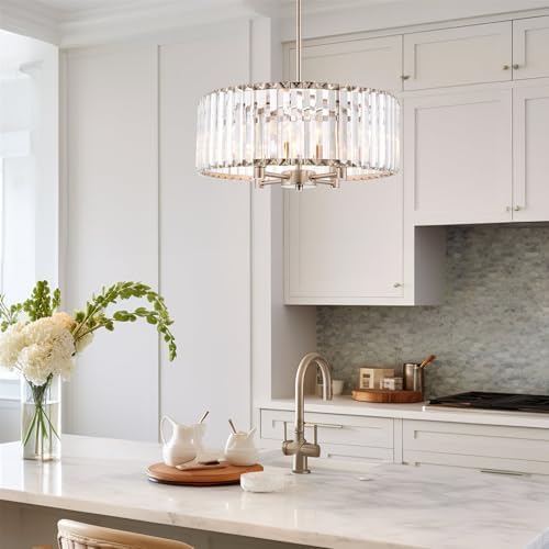 Delilah 16 Inch 4 Light Crystal Drum Chandelier