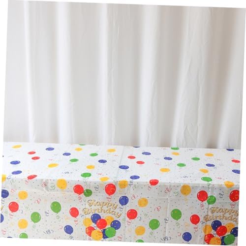 Garneck 2pcs Plastic Birthday Tablecloth with Cartoon Balloon Print
