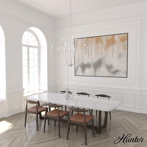 Hunter Southcrest 9-Light Distressed White Chandelier