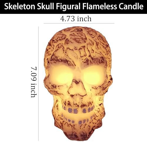 Halloween Skull Flameless LED Candles with Timer