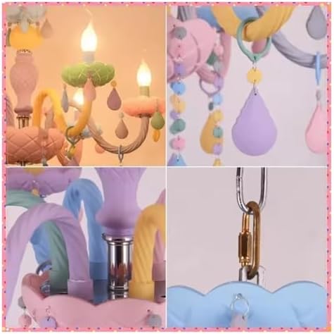 Nordic Candle Pendant Light Rainbow Hanging Chandelier