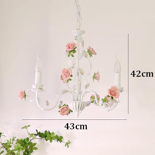 3 Light French Country Chandelier with White Glass Shade