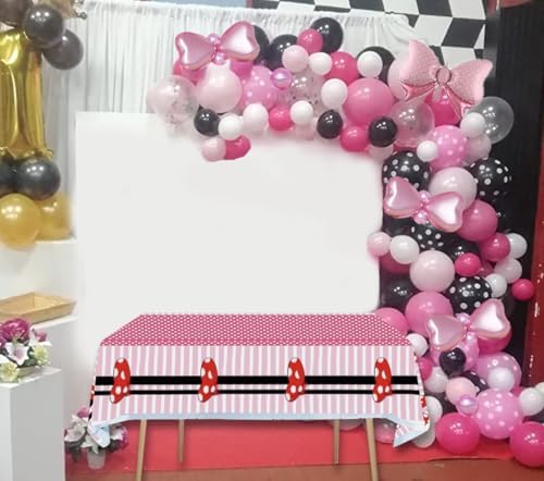 3pc Pink Mouse Tablecloth for Birthday Party Decorations