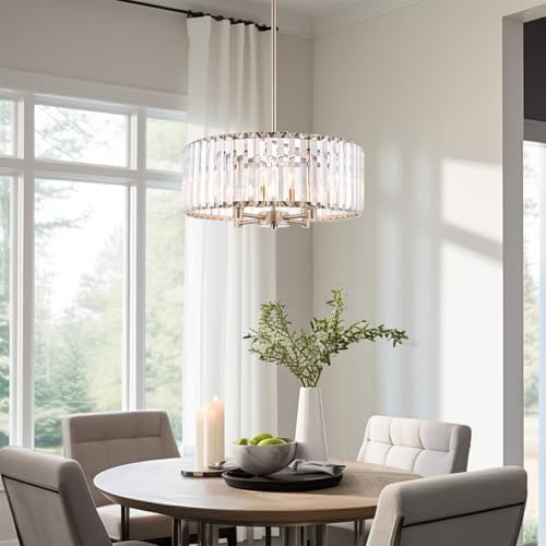 Delilah 16 Inch 4 Light Crystal Drum Chandelier