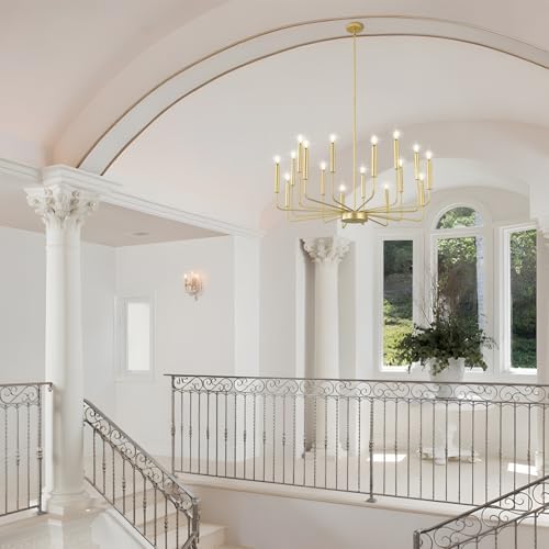 Modern Gold Farmhouse Chandelier with 16 Lights