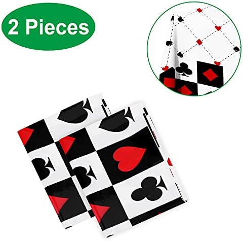 PHOGARY 2 Pack Casino Themed Tablecloths