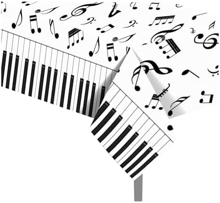 Lide Road 2Pcs Musical Notes Party Tablecloth
