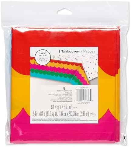 American Greetings 3-Count Fiesta Plastic Table Covers