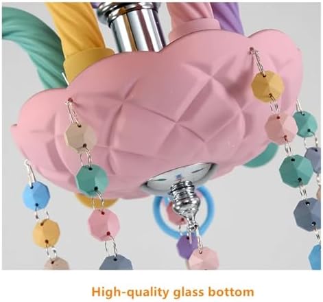 Modern Romantic Rainbow Crystal Chandelier with 5 Heads