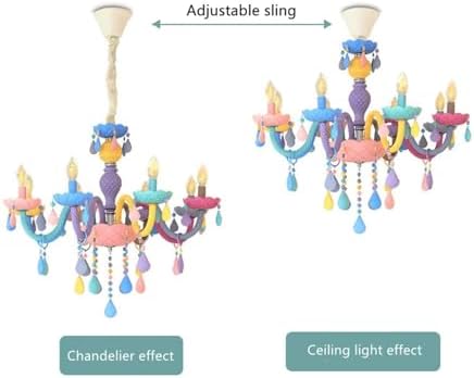 Modern Romantic Rainbow Crystal Chandelier for Kids Bedroom