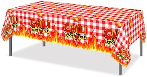 Chili Cook Off Party Tablecloths 2 Pcs 54x87In Red Hot Chili Peppers Design