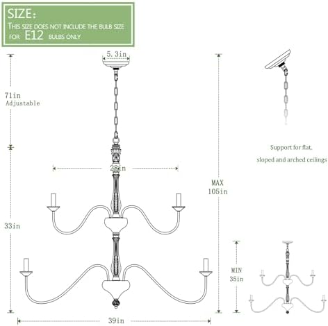 French Country 15 Light Chandelier for Dining Room and Living Room