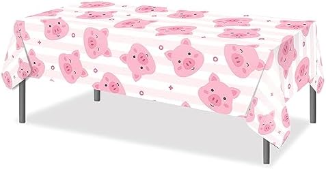 2pcs Piggy Party Tablecloths Pink Farm Tablecovers
