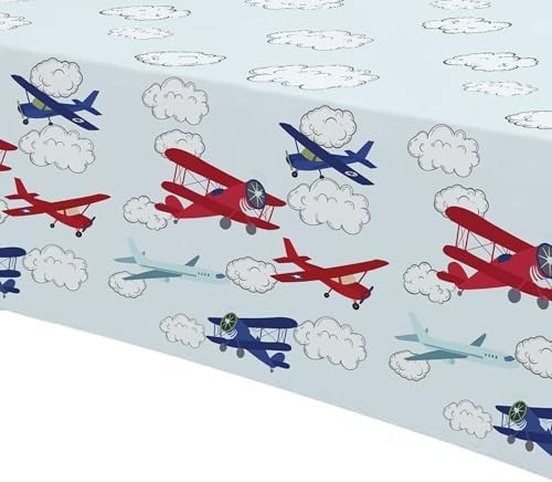 Airplane Party Decorations Tablecloth 3 Pack Disposable