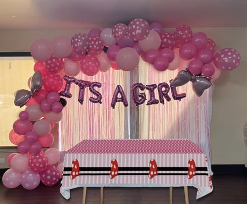 3pc Pink Mouse Tablecloth for Birthday Party Decorations