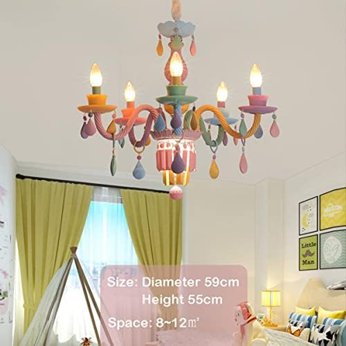 Colorful Crystal Chandelier Light for Girls Bedroom