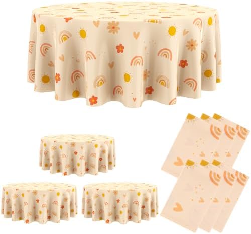 Oudain 6 Pcs Boho Sun Tablecloths for Parties