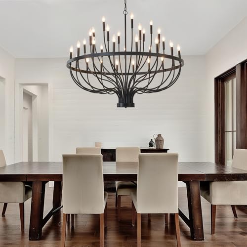HHR 48-Inch Farmhouse Chandelier with 33 Lights
