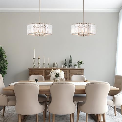 Delilah 16 Inch 4 Light Crystal Drum Chandelier