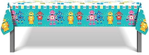 2Pcs Robot Party Plastic Table Covers for Holiday Events