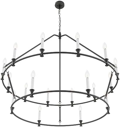 Aiwen 18 Light Wagon Wheel Chandelier 49 Inch Industrial 2 Tier Ceiling Light