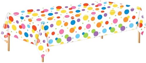 Oudain 108 x 54 Inch Polka Dot Plastic Tablecloth