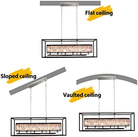 Vezzio 6-Light Black Rectangle Chandelier for Dining Room and Kitchen Island