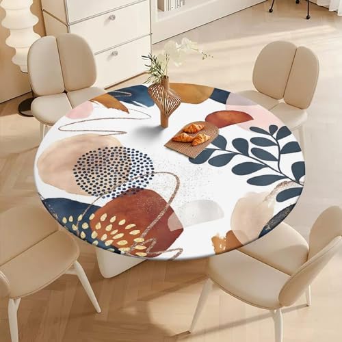 24 Round Tablecloth with Elastic Edge for Outdoor Use