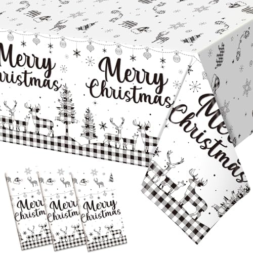 3 Pcs Buffalo Plaid Christmas Tablecloths