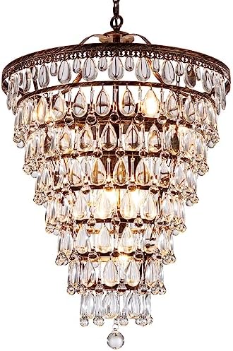 Wellmet 20 Inch Crystal Chandelier with 8 Lights