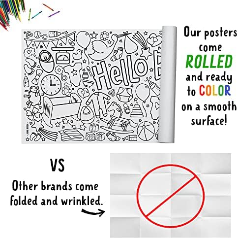 Hello Baby Coloring Tablecloth - 30x72 Inch