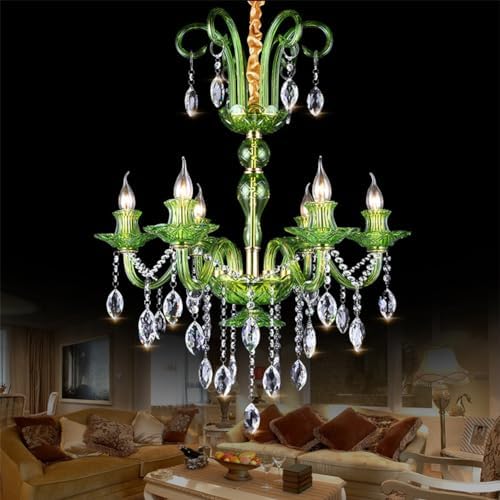 Aiwen 6 Light Crystal Chandelier for Living Room Foyer Lobby