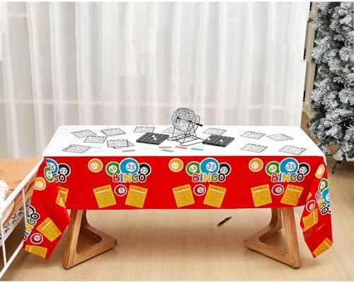 12 Pcs 108 x 54 Inch Bingo Table Covers for Parties