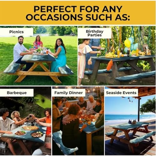 6ft Purple Picnic Table Cover with Waterproof Design