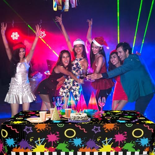 Irenare 3 Piece Neon Tablecloths for Parties
